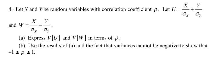 Solved Let X and Y be random variables with correlation | Chegg.com