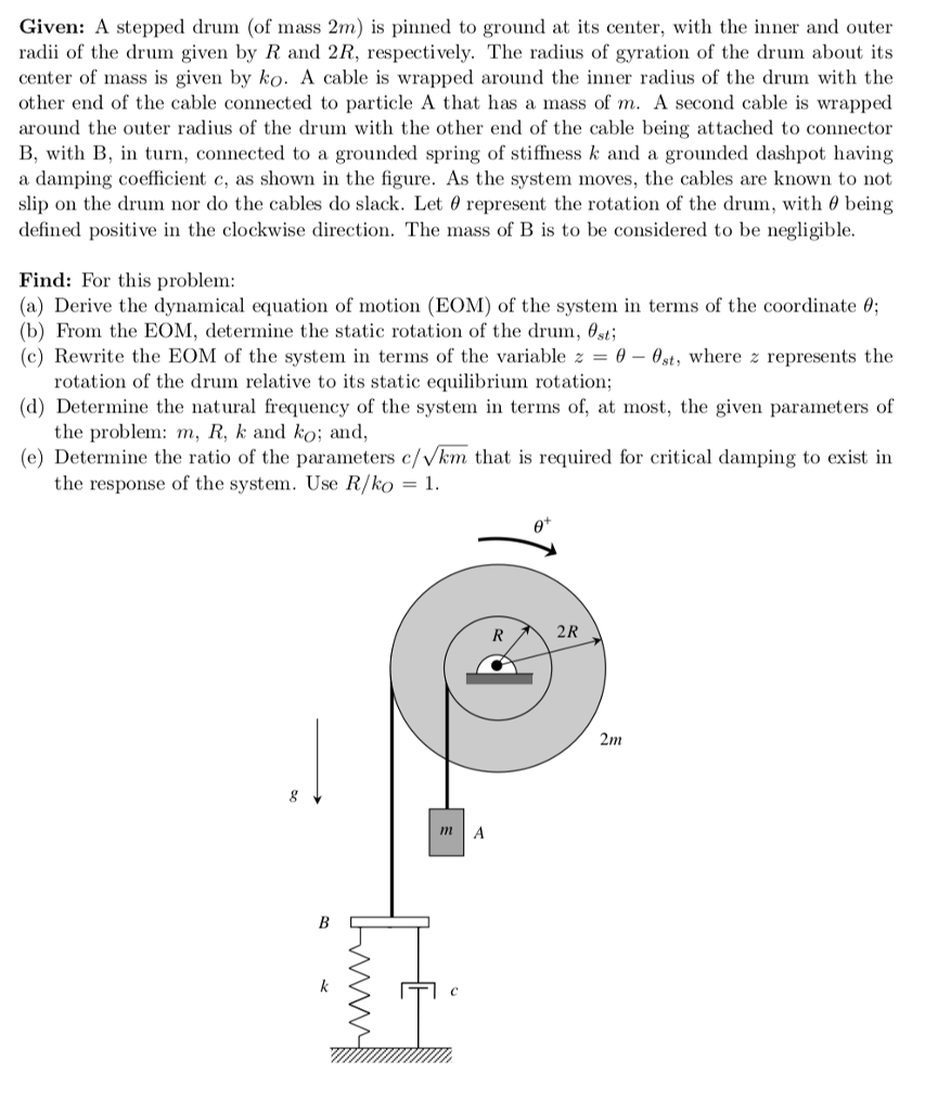 Solved Dynamics Problem- Vibrations Problem Solving For | Chegg.com