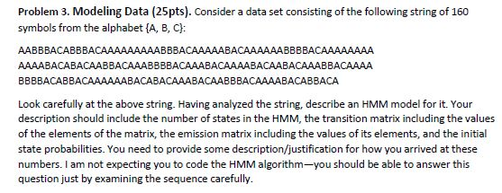 Problem 3. Modeling Data (25pts). Consider A Data Set | Chegg.com