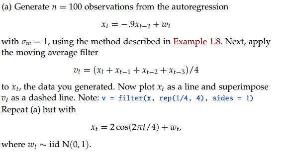 Solved (a) Generate n 100 observations from the | Chegg.com