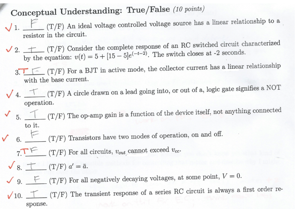 Solved Circuit Analysis These are a conceptual