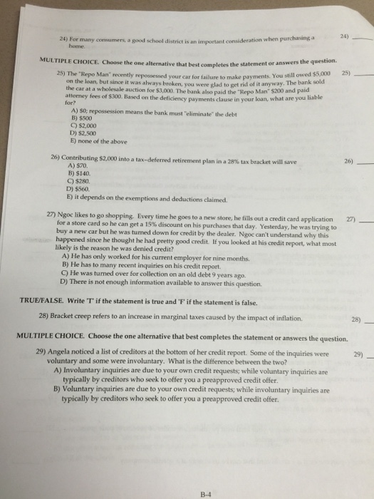 Solved Personal finance take home test