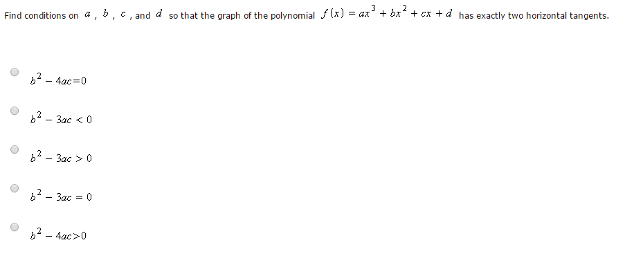 Solved Find Conditions On A , B , C , And D So That The | Chegg.com