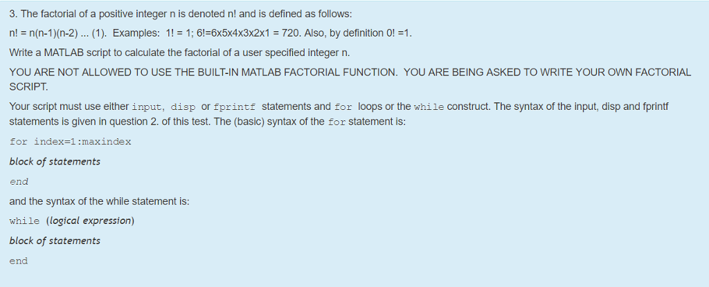 Solved The Factorial Of A Positive Integer N Is Denoted N! 