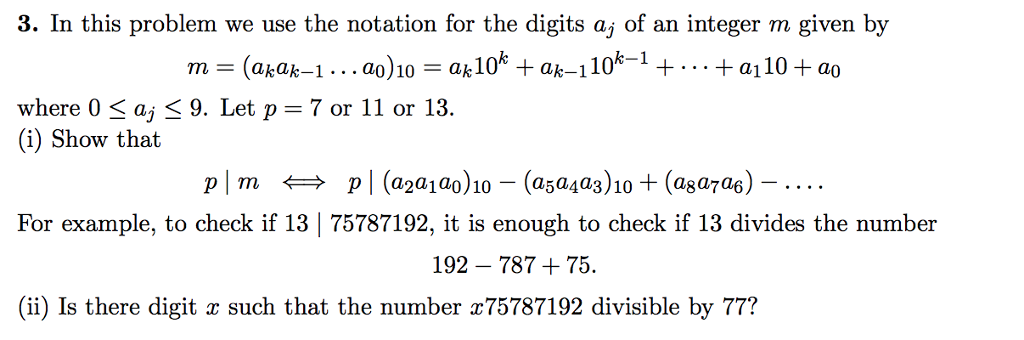Solved 3. In this problem we use the notation for the digits | Chegg.com