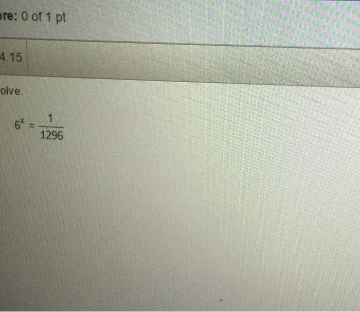 Solve 6 X 1296