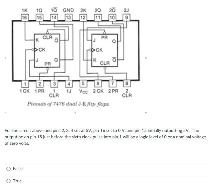 Solved For the circuit above and pins 2, 3, 4 set at 5V, | Chegg.com