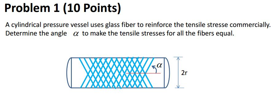 Solved Problem 1 (10 Points) A cylindrical pressure vessel | Chegg.com