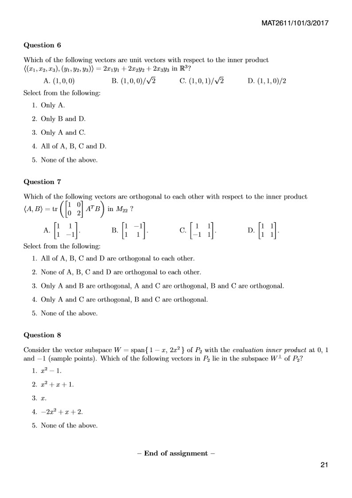 Solved Which of the following vectors are unit vectors with | Chegg.com