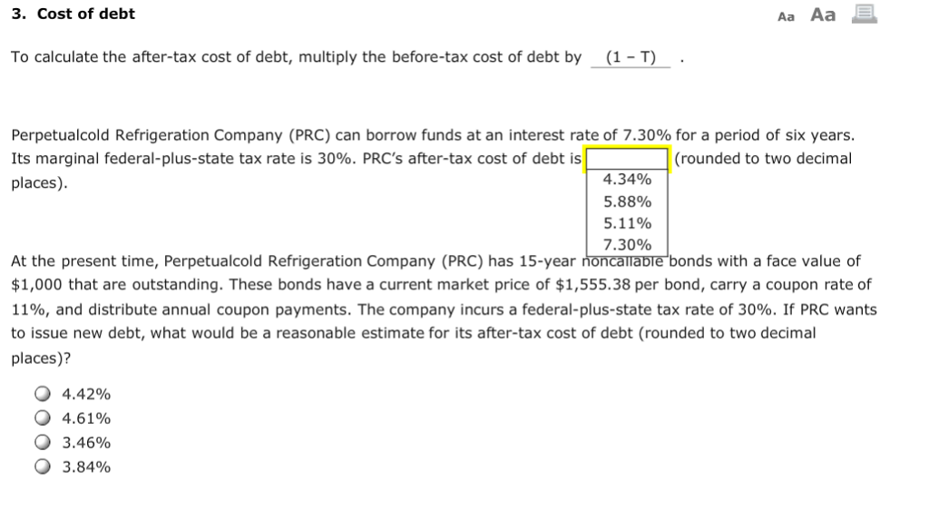 solved-to-calculate-the-after-tax-cost-of-debt-multiply-the-chegg