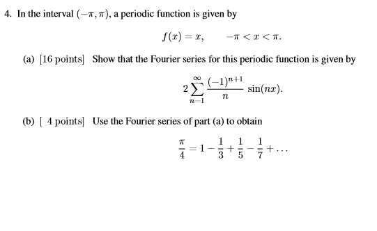 Solved In the interval (pi, pi), a periodic function is | Chegg.com