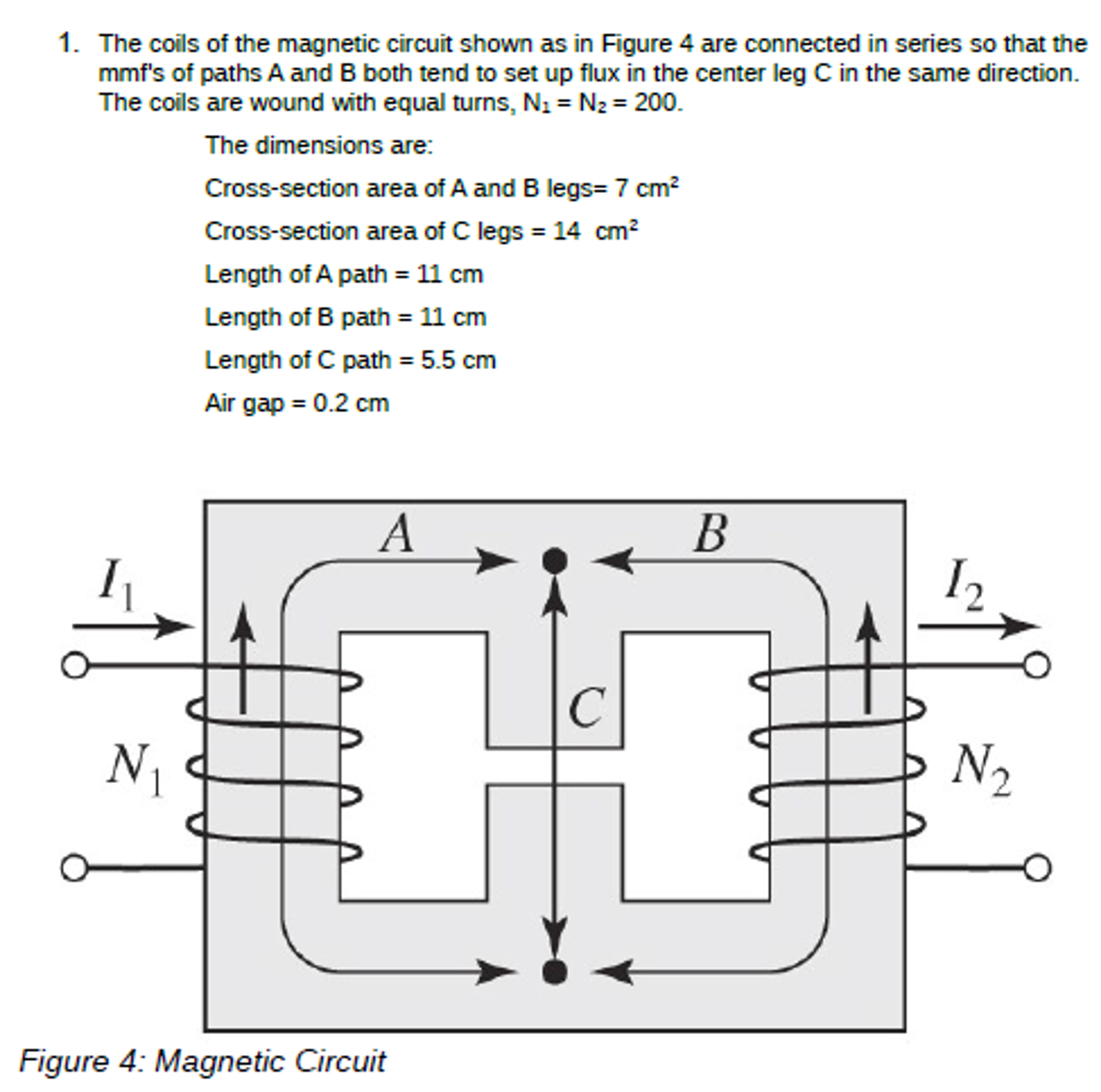 solved problems on magnetic circuits