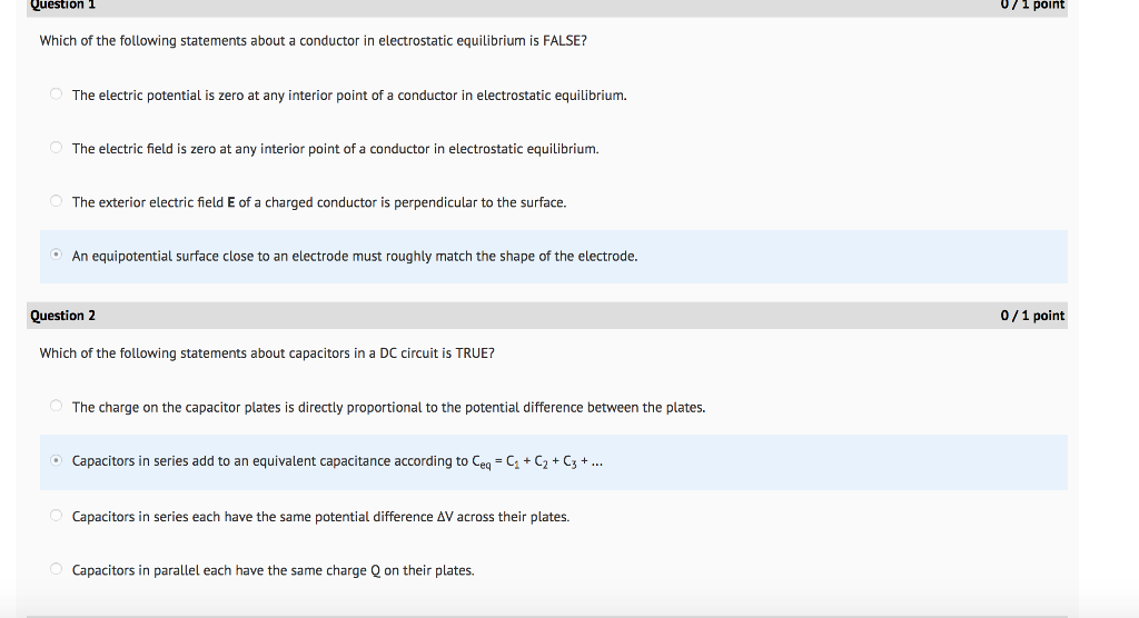 Solved Which of the following statements about a conductor | Chegg.com