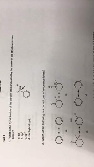 Solved What is the hybridization of the carbon atom | Chegg.com