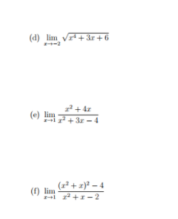 Solved Evaluate the following limits exactly using algebra | Chegg.com