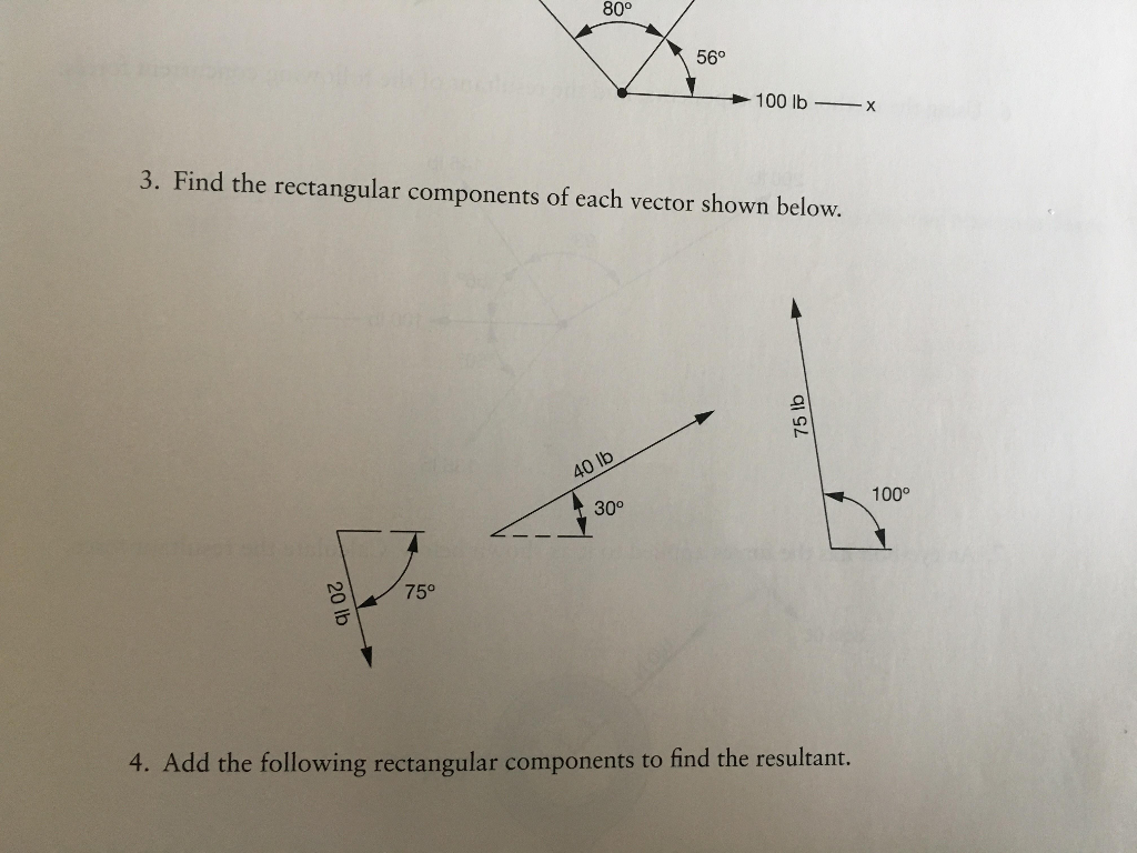 Solved Find the rectangular components of each vector shown | Chegg.com