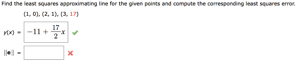 Solved Find the least squares approximating line for the | Chegg.com