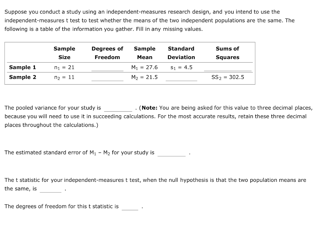 Solved 5. Differentiating pooled variance and the estimated