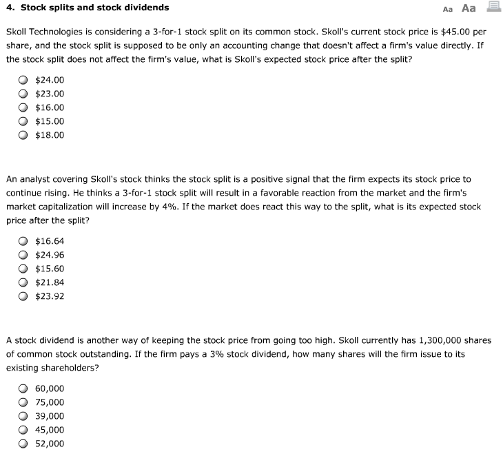 emc stock splits