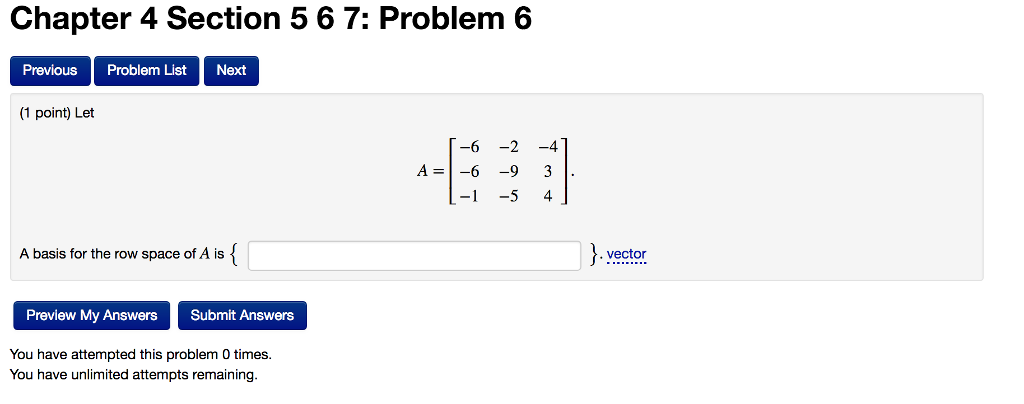 Solved Chapter 4 Section 5 6 7: Problem 6 Previous Problem | Chegg.com