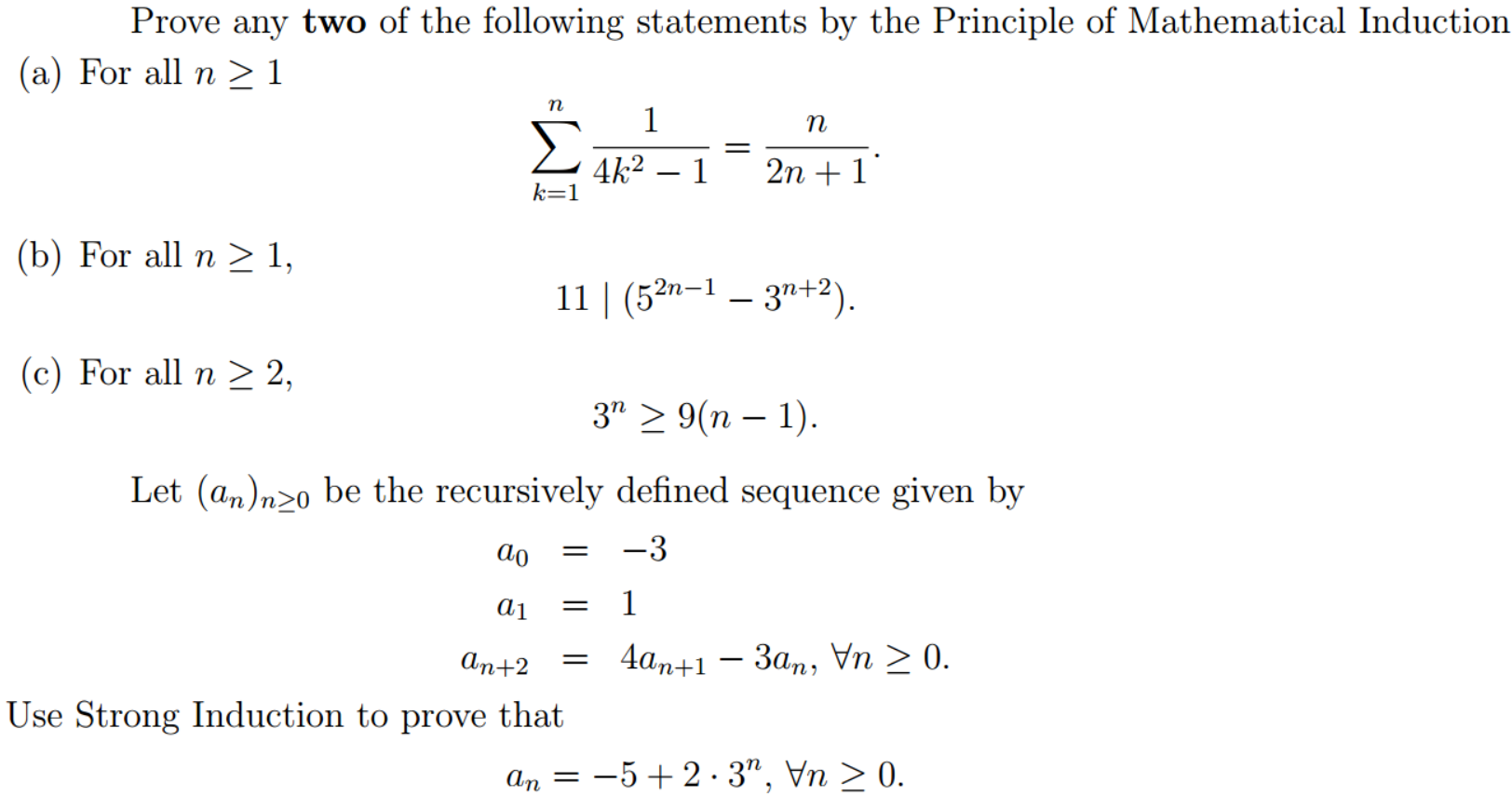 Prove any two of the following statements by the | Chegg.com