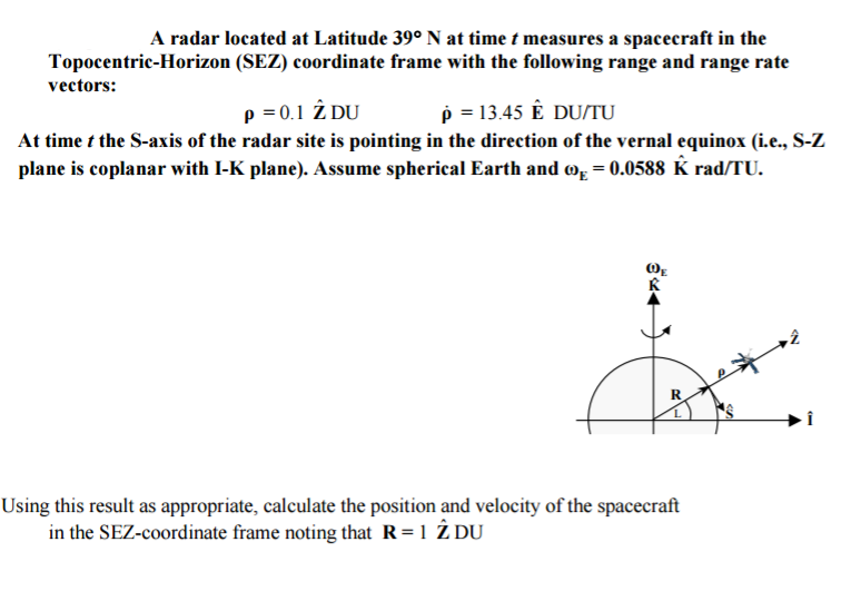 Find the position and velocity of the spacecraft in