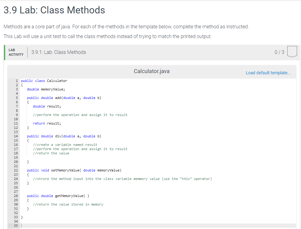 Solved 3.9 Lab: Class Methods Methods are a core part of | Chegg.com