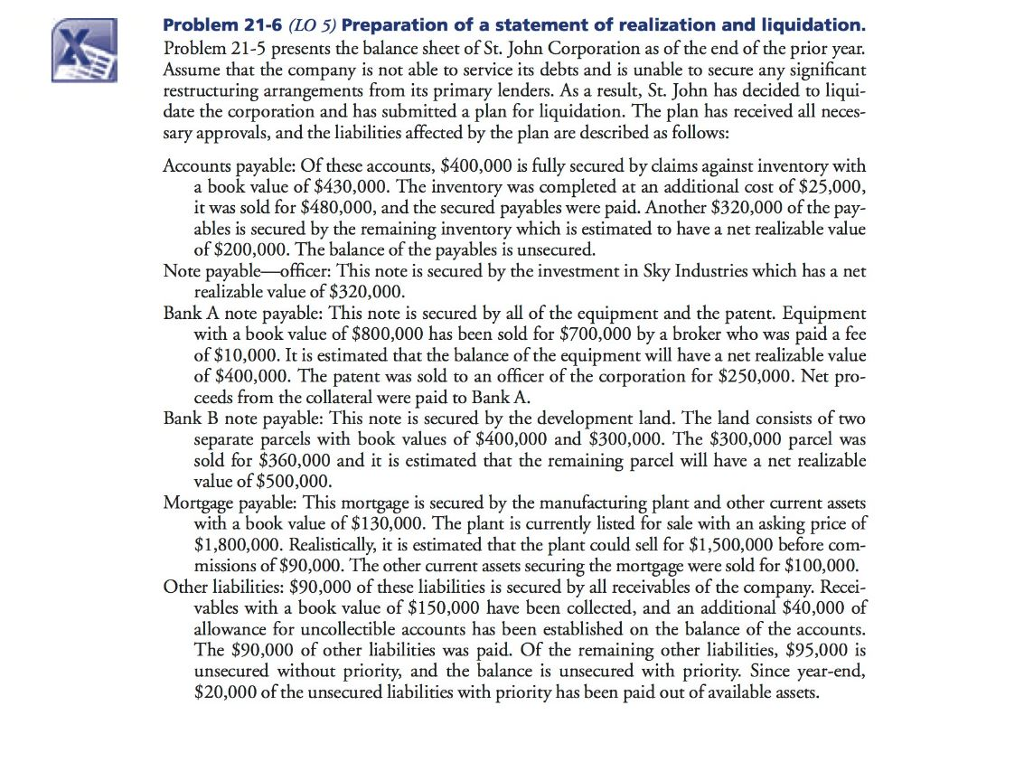 Solved Problem 21-6 (LO 5) Preparation of a statement of | Chegg.com