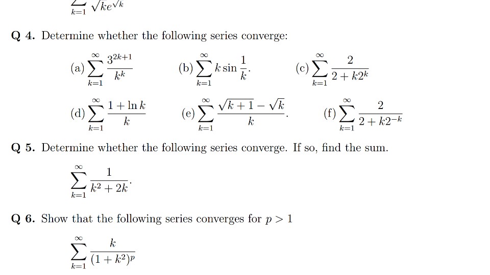 Solved 4. Determine Whether The Following Series Converge: 2 