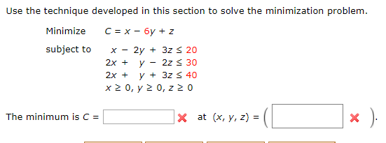 how to solve cost minimization problem