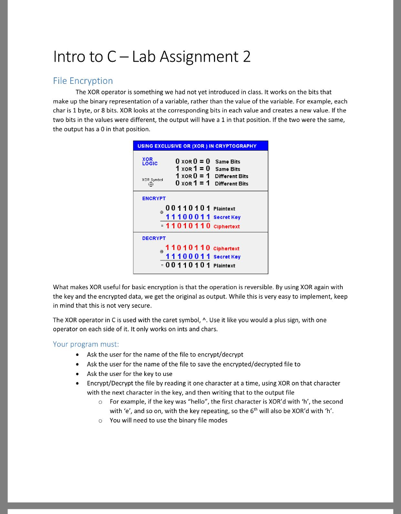 xor assignment c