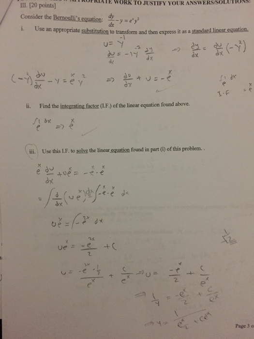 solved-consider-the-bernoulli-s-equation-dy-dx-y-e-x-chegg