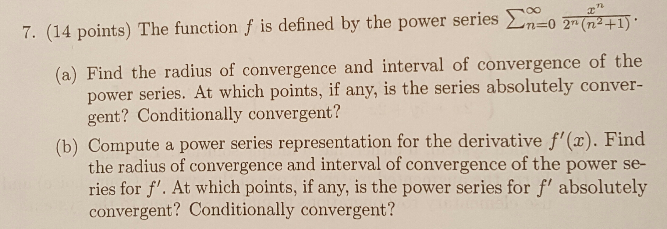 Solved The function f is defined by the power series | Chegg.com