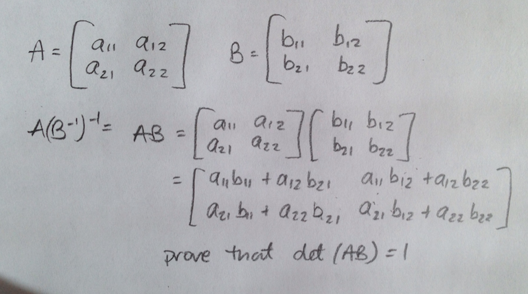 Solved A = [ ] B = [ ] A(B-1)-1 = AB = [ ][ ] = [ ] | Chegg.com