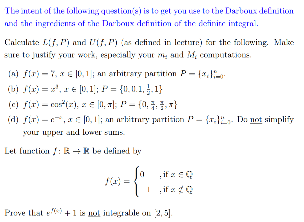 darboux definition of the definite integral