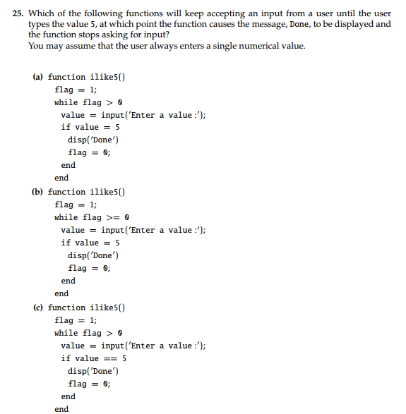 Solved 25. Which of the following functions will keep | Chegg.com