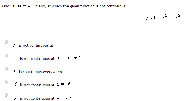 Find The X Values At Which F Is Not Continuous