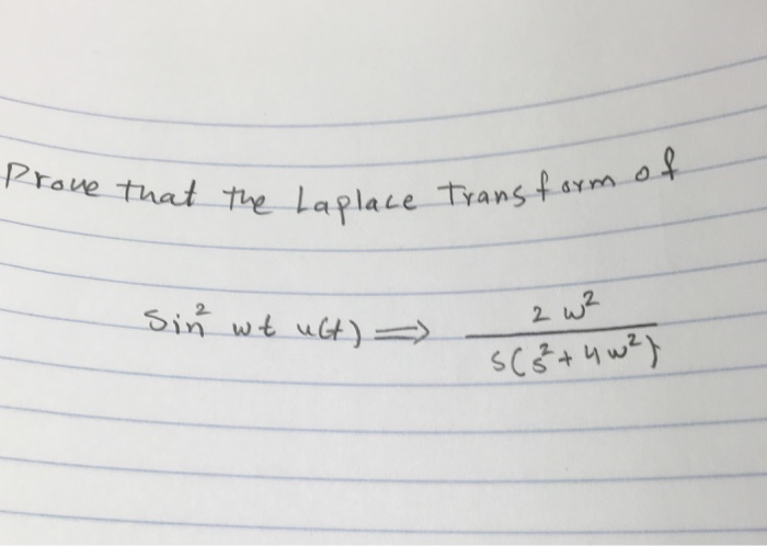laplace transform of sin wt u(t)