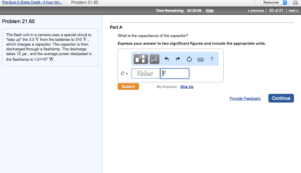 Solved Problem 21.85 The flash unit in a camera uses a | Chegg.com