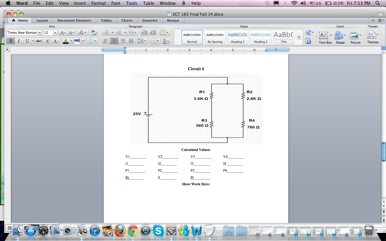 Solved V1 V2 V3 V4 I1 I2 I3 I4 P1 P2 P3 P4 Rt It Pt Show Chegg