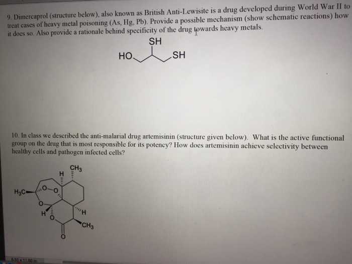 Solved Dimercaprol (structure below), also known as British | Chegg.com