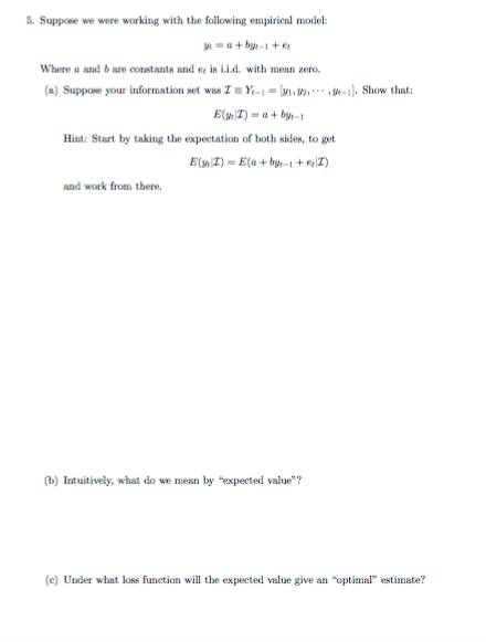 Solved Suppose we were working with the following empirical | Chegg.com