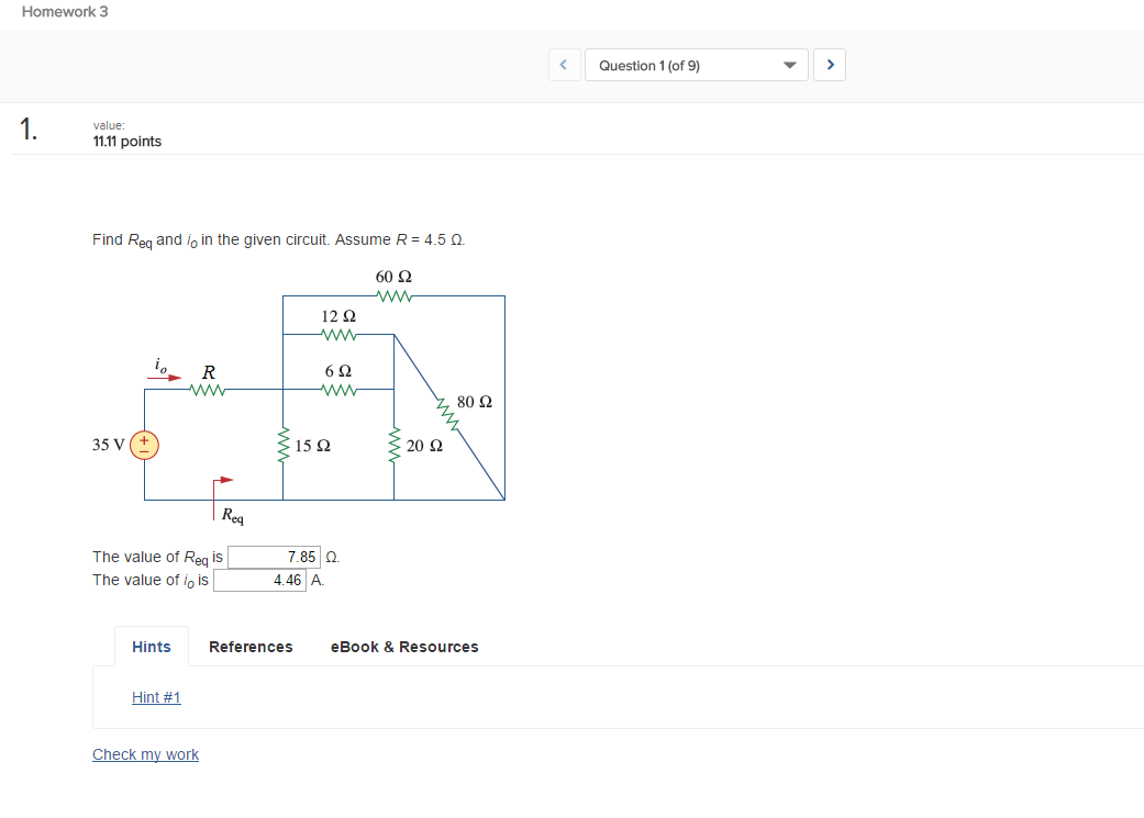 Solved Find R_eq and i_o in the given circuit. Assume R =