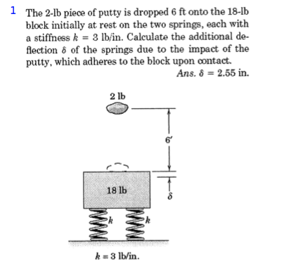 Solved The 2-Ib Piece Of Putty (m) Is Dropped Ft Into The, 48% OFF