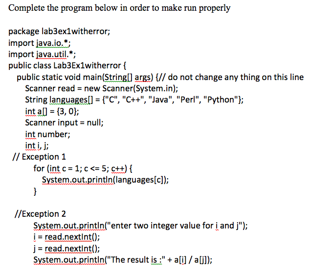 Solved Complete the program below in order to make run | Chegg.com