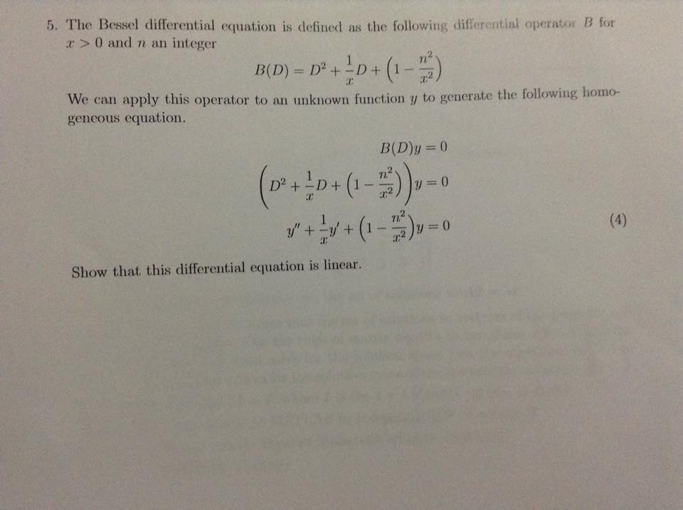 Solved The Bessel differential equation is defined as the