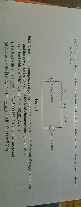 Solved Find the real and reactive power absorbed or | Chegg.com