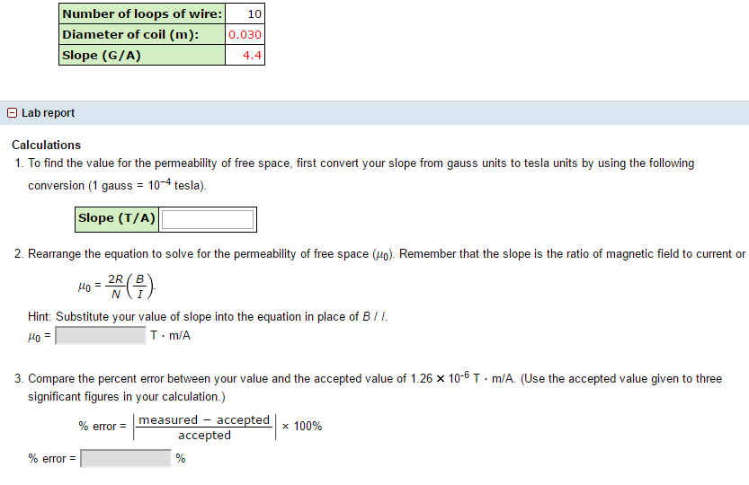 Solved To Find The Value For The Permeability Of Free Chegg