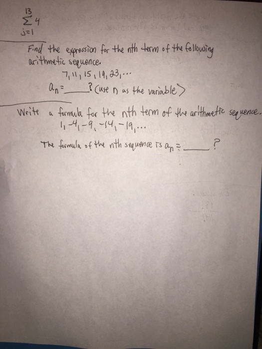 Solved Find the expression for the nth term of the following | Chegg.com