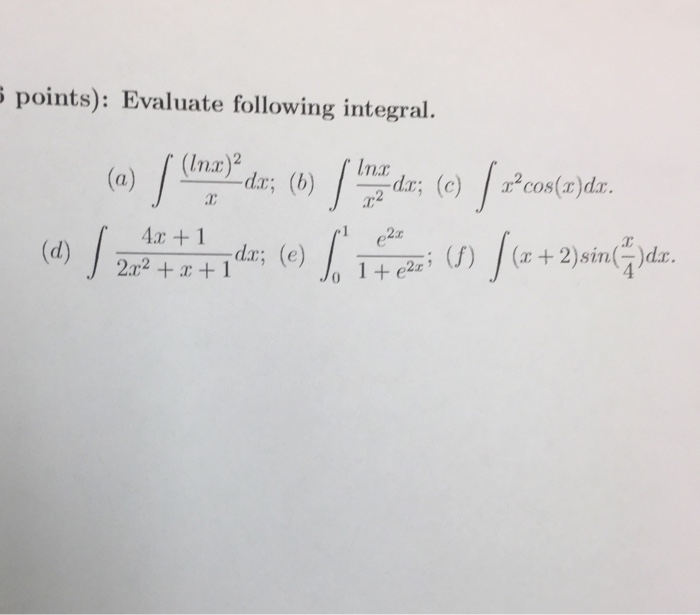 integral lnx 2 x dx